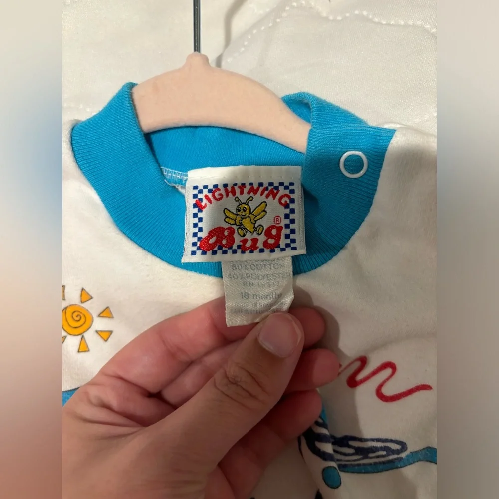 Vintage Peanut Snoopy Surf Short-Sleeve Tee - White & Turquoise
